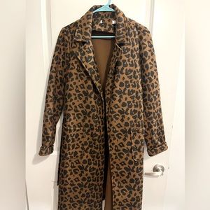 Medium Soft Leopard Print Trench Coat